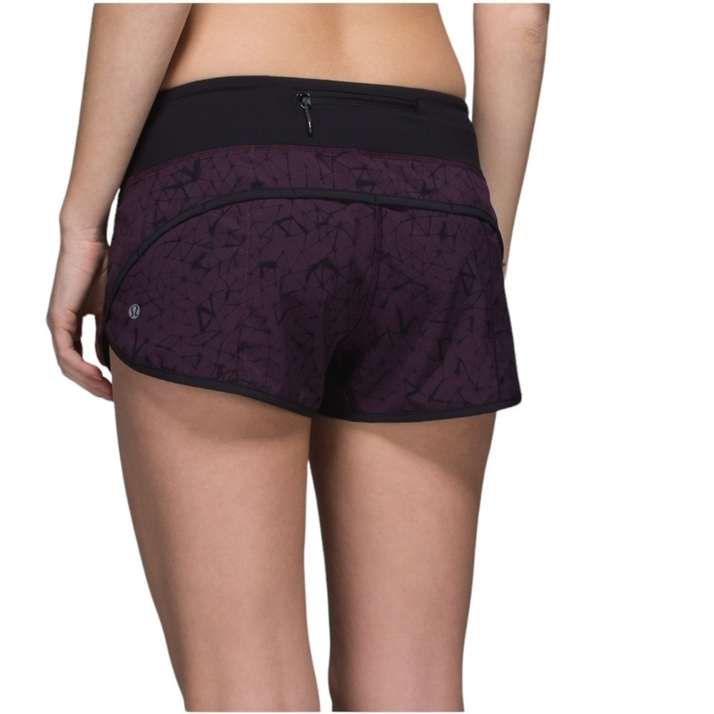 Lululemon Run: Speed Short Sz 4, 4-way Stretch Star Crushed Black Cherry